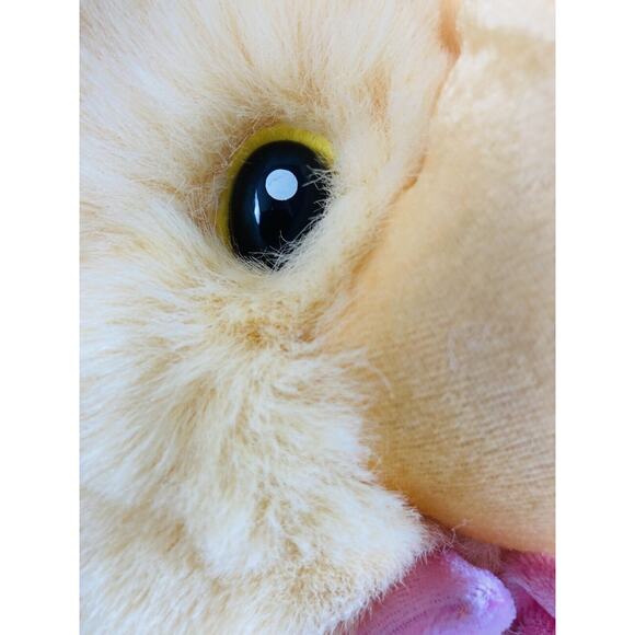 Rare Vintage TB Trading Co Yellow Elephant Trunk Pink Bow Creature Huggable 13" - Picture 3 of 12